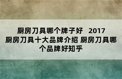 厨房刀具哪个牌子好   2017厨房刀具十大品牌介绍 厨房刀具哪个品牌好知乎